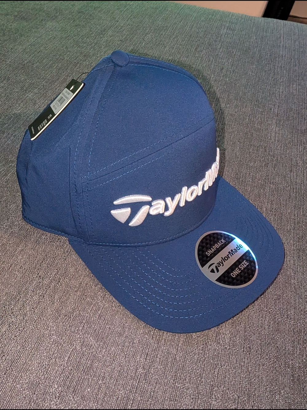 TaylorMade Navy Blue Snapback Golf Hat with White Logo